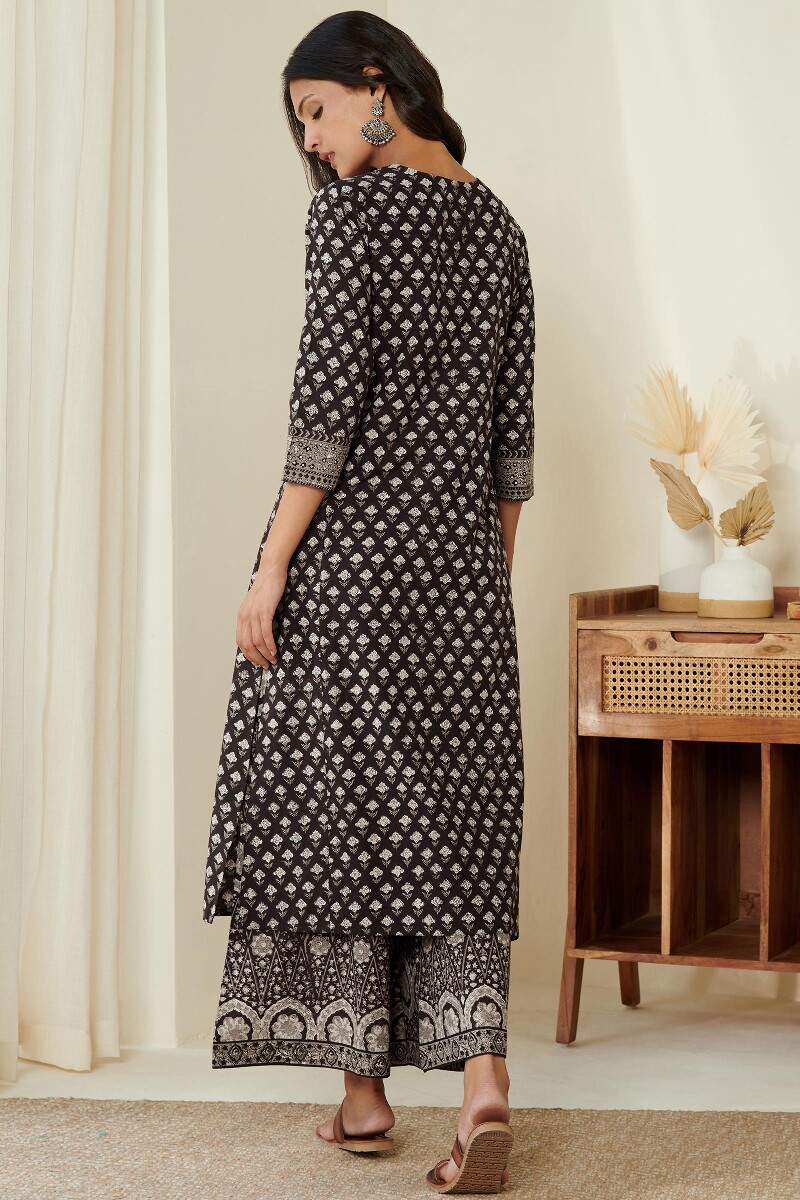 Buy Bagru Hand Block Printed Straight Cotton Kurta For Women FGMK23