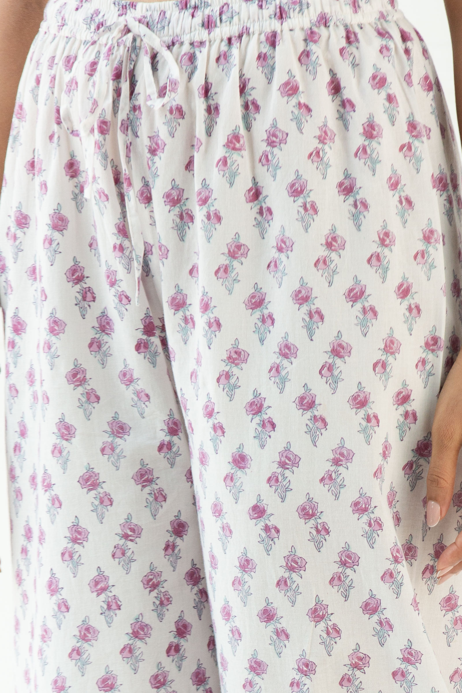 Buy White Block Printed Cotton Izhaar Pants for Women | FGIPT21-09 ...