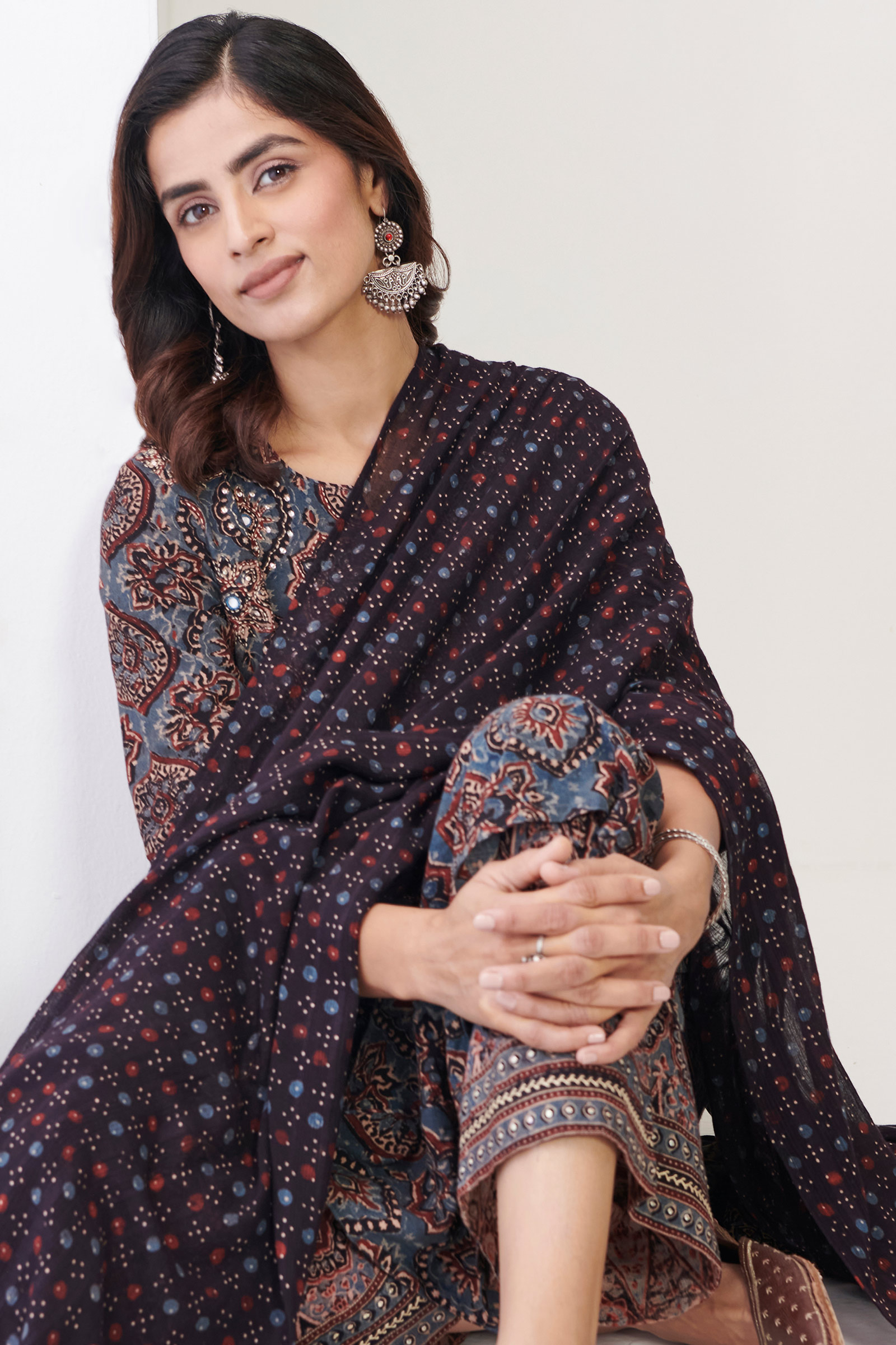 Buy Ajrak Hand Block Printed Cotton Dupatta for Women | FGD22-158 ...