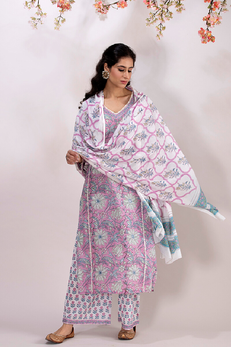 Buy Roz Meher Ferozah Block Printed Farsi | White Farsi Pants for Women ...