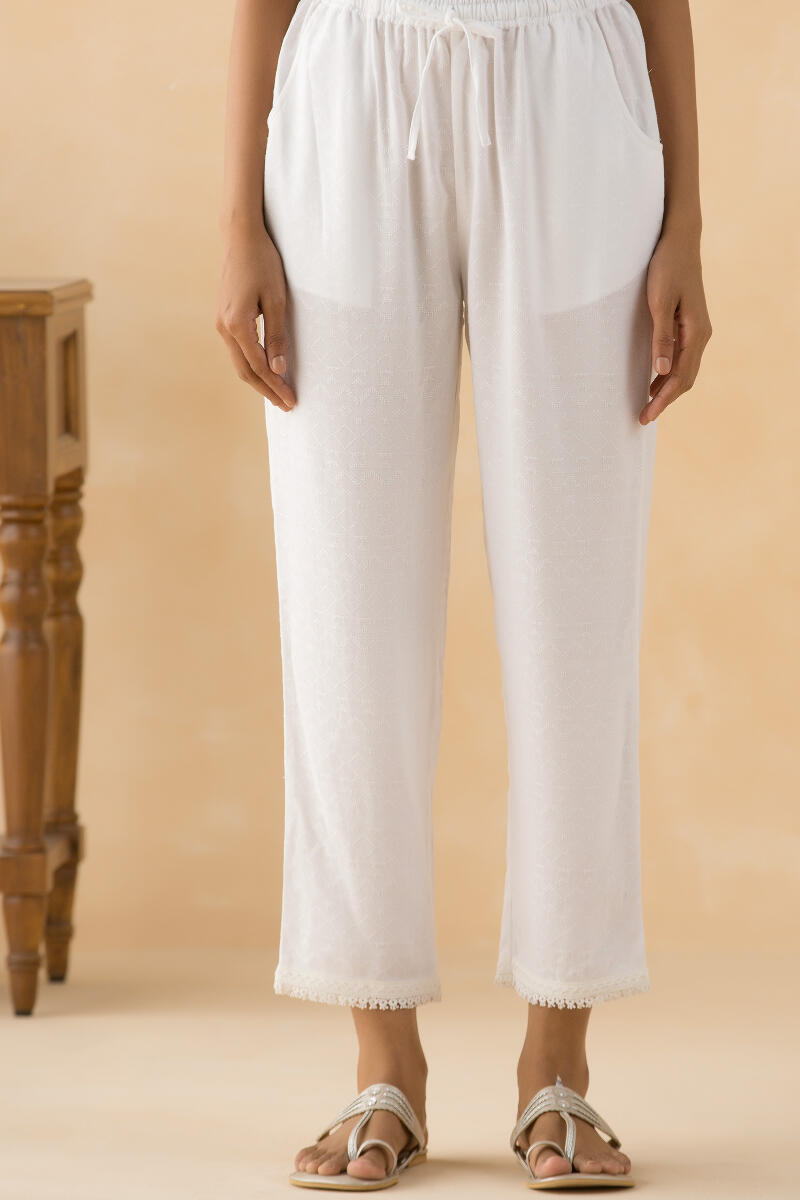 Buy TWGE - Lace Pant For Women - Cigarette pants - Straight Pant - Causal -  Skin - 2 XL Size Online at Best Prices in India - JioMart.