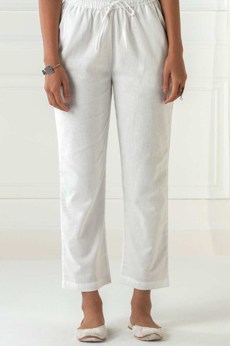 White Cotton Pants | He Spoke Style