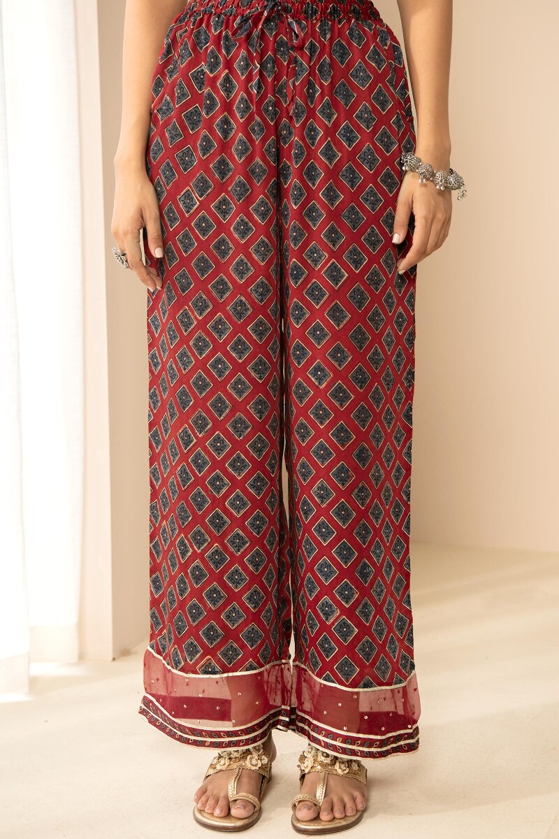 Buy OffWhite Block Printed Cotton Narrow Pants for Women  FGNP2118  Farida  Gupta