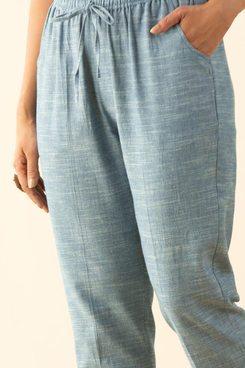 Buy Blue Handcrafted Cotton Narrow Pants for Women | FGNP21-06 | Farida ...