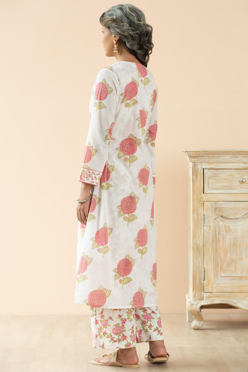 block print a line kurti