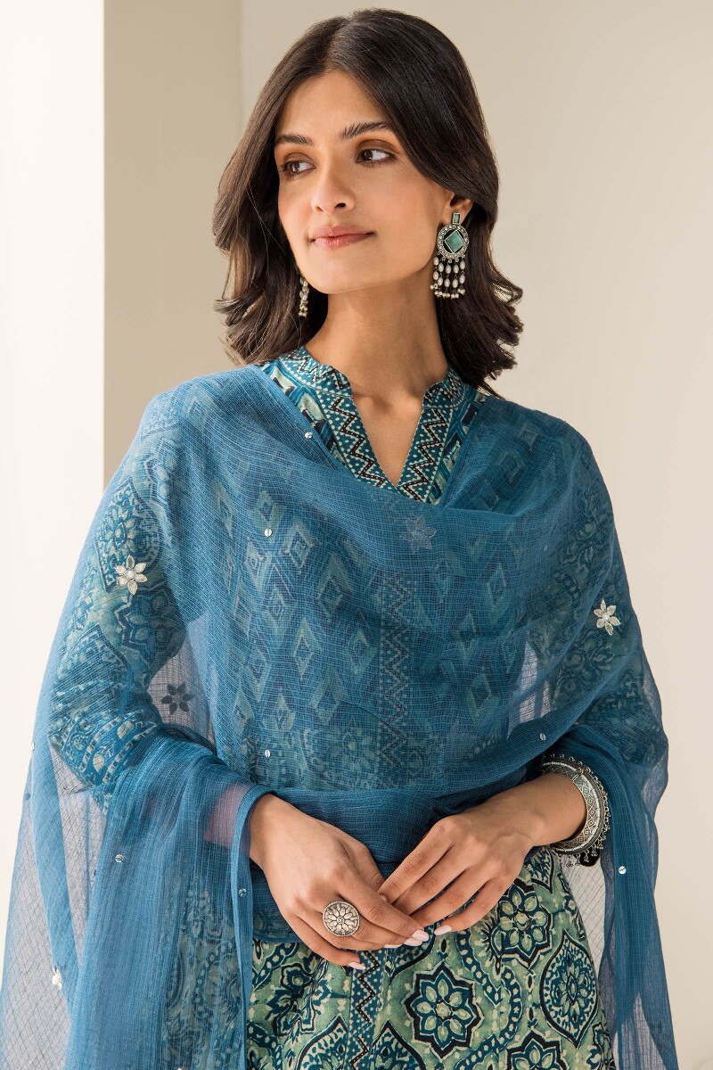 Blue Lace Kota Dupatta – prakritijaipur