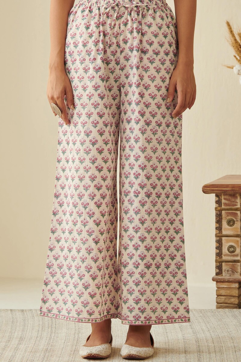 Buy Pink Handcrafted Cotton Farsi Pants for Women  FGSF2101  Farida Gupta