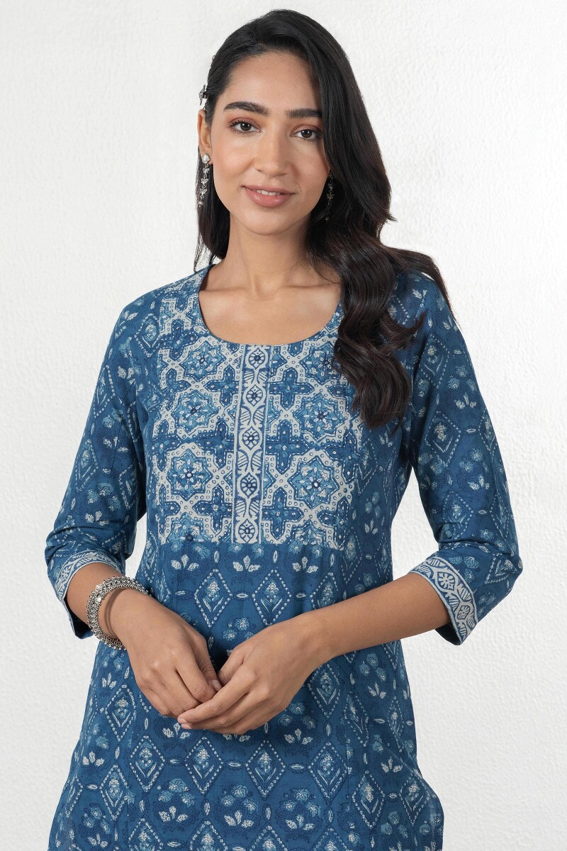 Indigo women's straight new arrivals cotton kurta