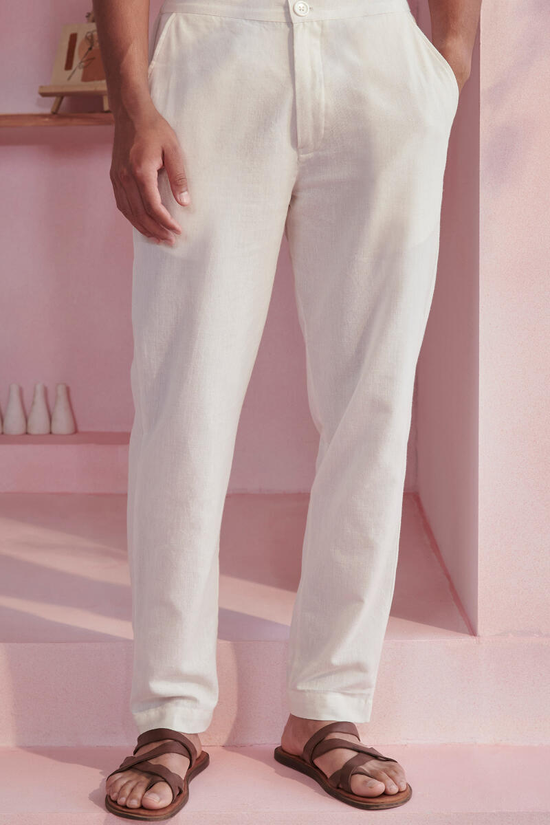 Mens Yoga Pants with Pockets Cotton Linen Pants Stylish Print Drawstring  Workout Baggy Pants Lounge Sweatpants P1-white X-Large