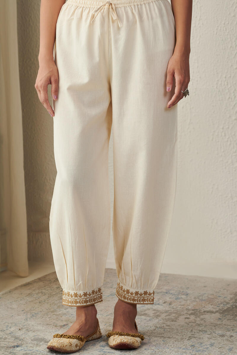 Buy Green Handcrafted Cotton Izhaar Pants for Women  FGIPT2271  Farida  Gupta