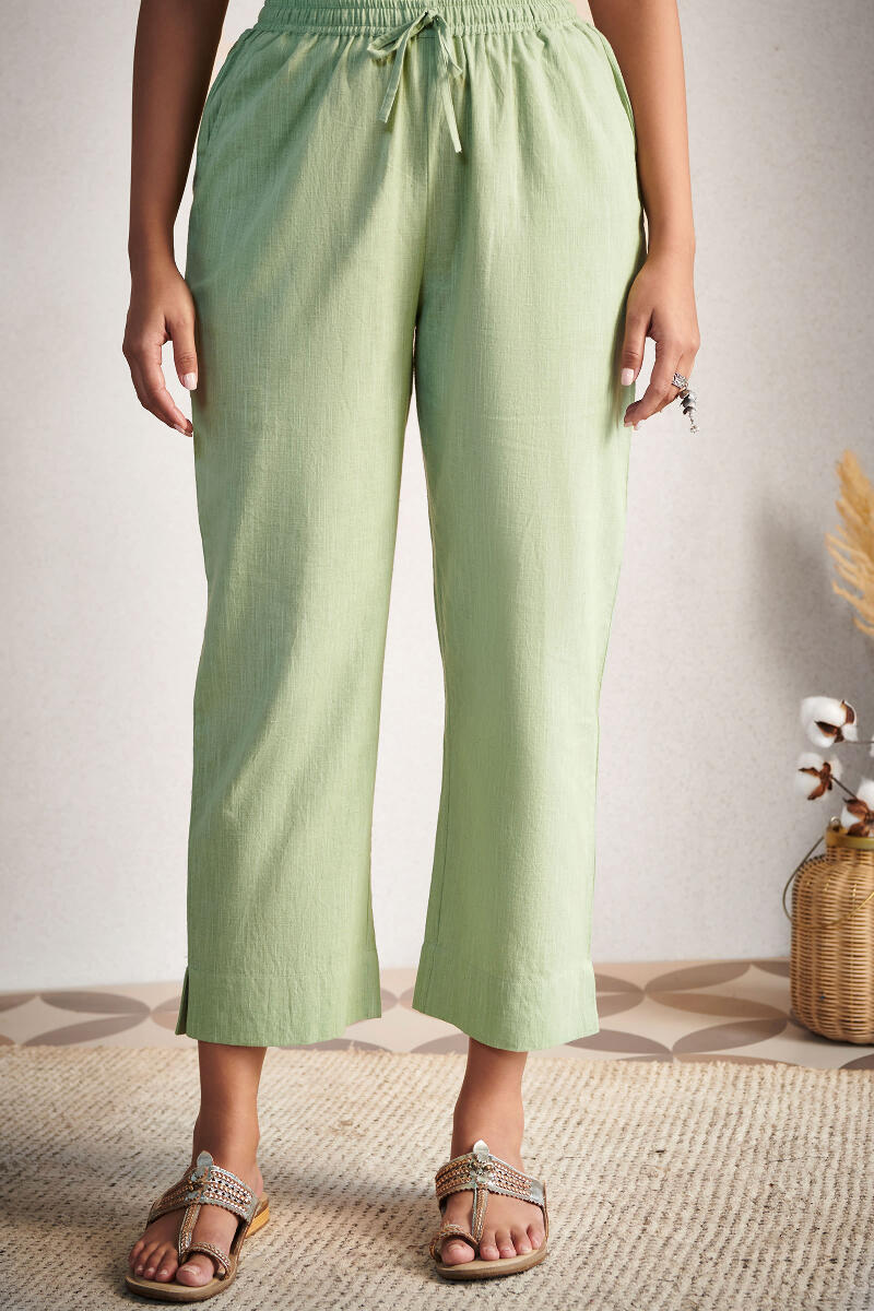 Buy Lime Green Pants With Lace Detail Online - Shop for W