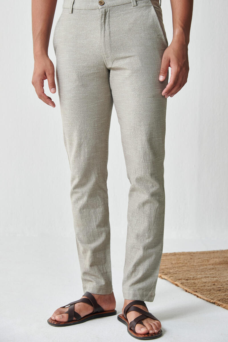 Buy Grey Handcrafted Cotton Pants for Men | FGMNSP22-14 | Farida Gupta