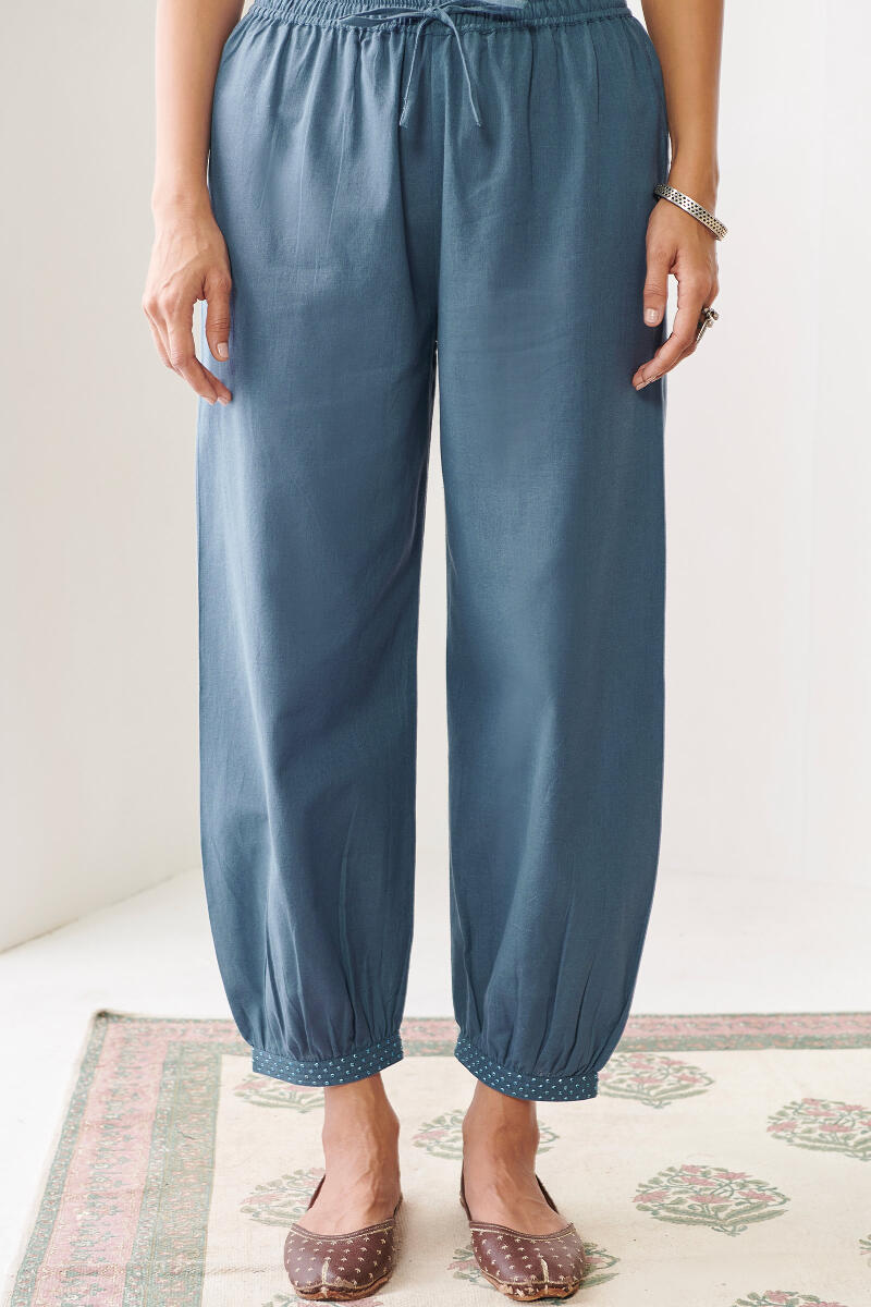 Buy Blue Handcrafted Cotton Izhaar Pants for Women | FGIPT22-74 ...