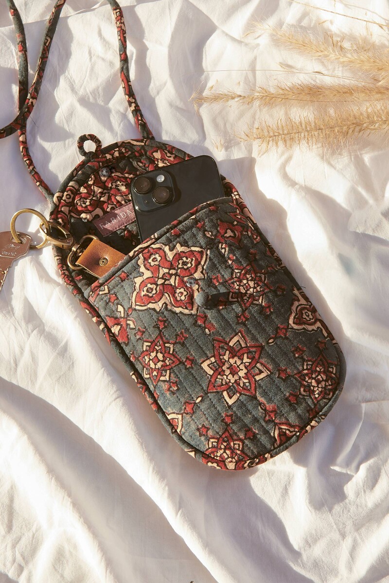 Ajrakh Mobile Bag with Matching Mask