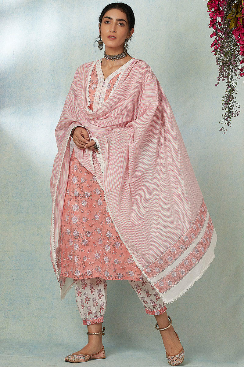 white gown with dupatta