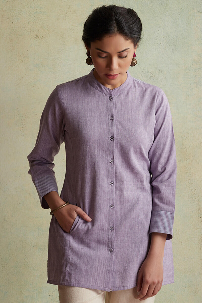 Purple Handloom Cotton Kurti