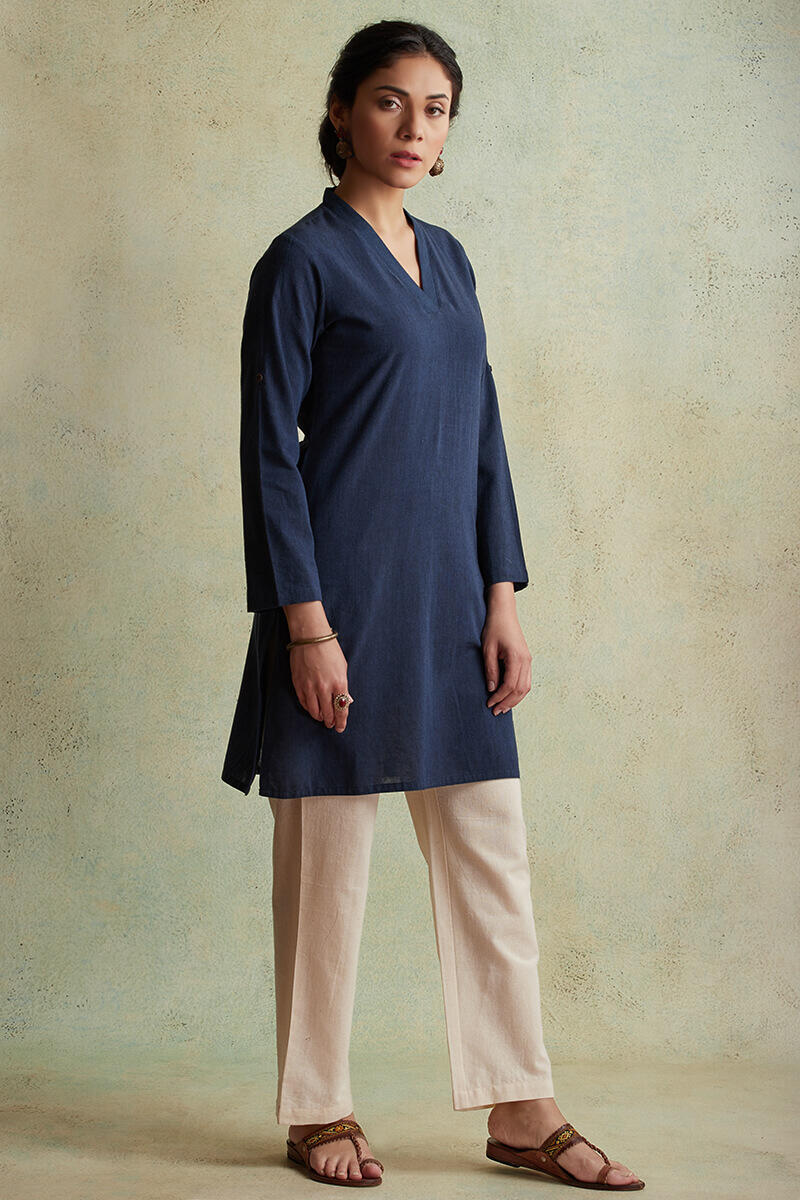 Buy Roza Nihad Indigo Handloom Short Kurta | Indigo Kurtas for Women ...