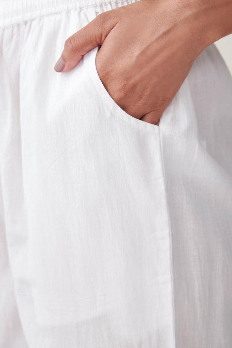 Buy White Handcrafted Cotton Farsi Pants for Women | FGF22-43 | Farida ...