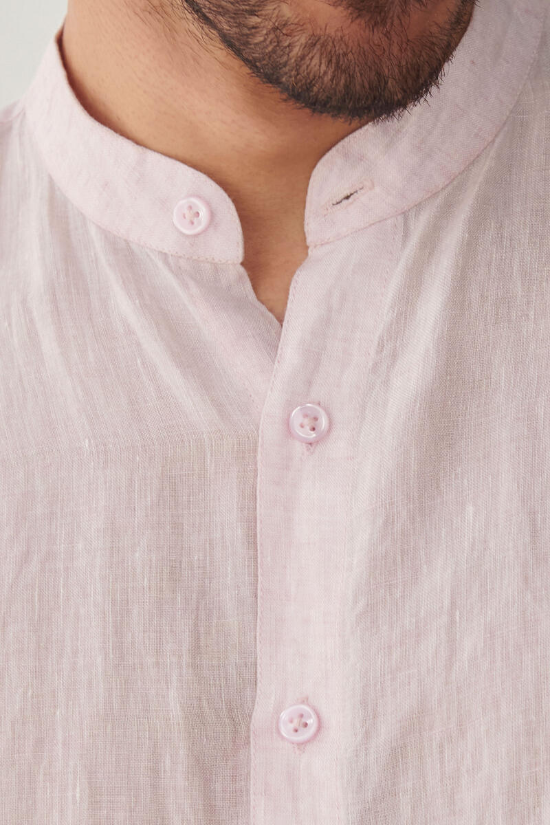 Pink Handcrafted Linen Shirt