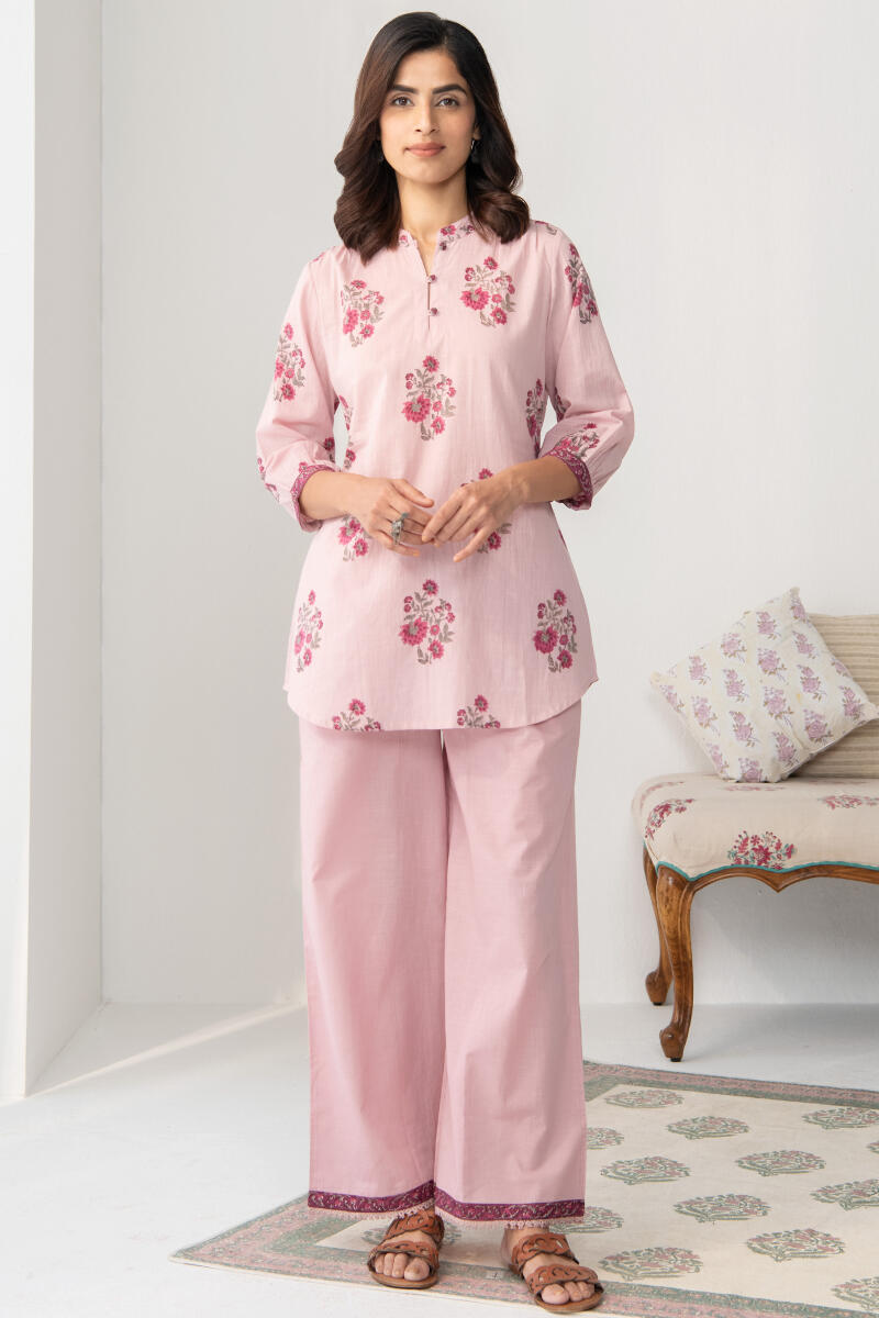 Buy White Block Printed Cotton Modal Pyjama Set for Women | FGNSET21-23 | Farida  Gupta