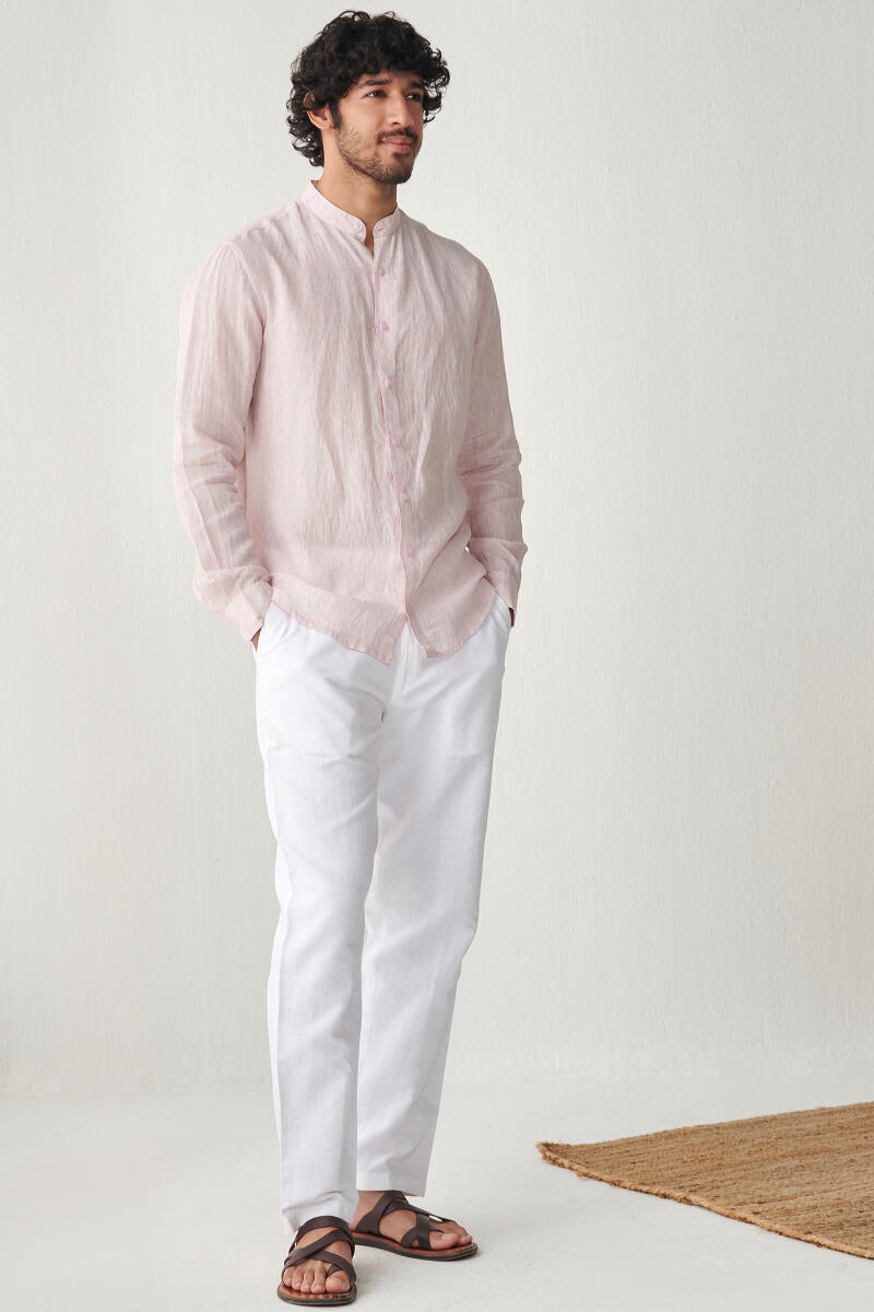 Cotton/Linen Lenin Plain White Full Sleeve Men Linen Shirt, Casual Wear at  Rs 550 in Gurgaon