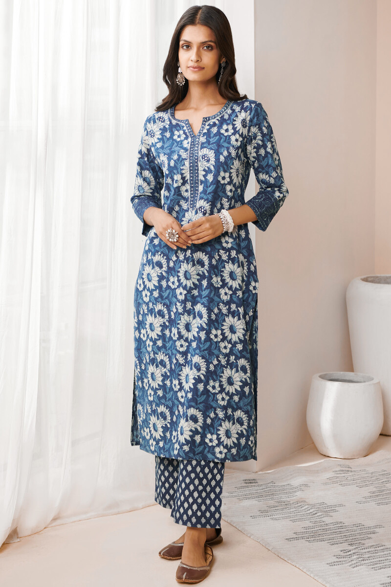 Fabindia indigo kurta top