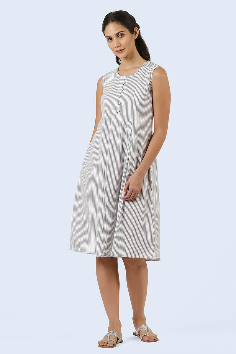 White Handcrafted Cotton Dresses