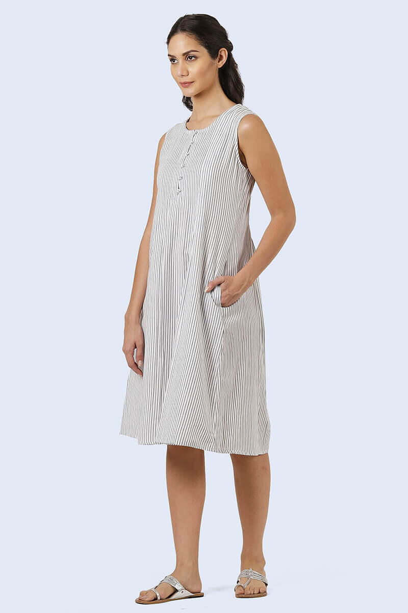 White Handcrafted Cotton Dresses