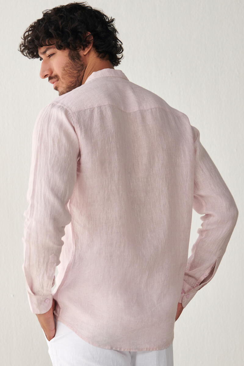Pink Handcrafted Linen Shirt