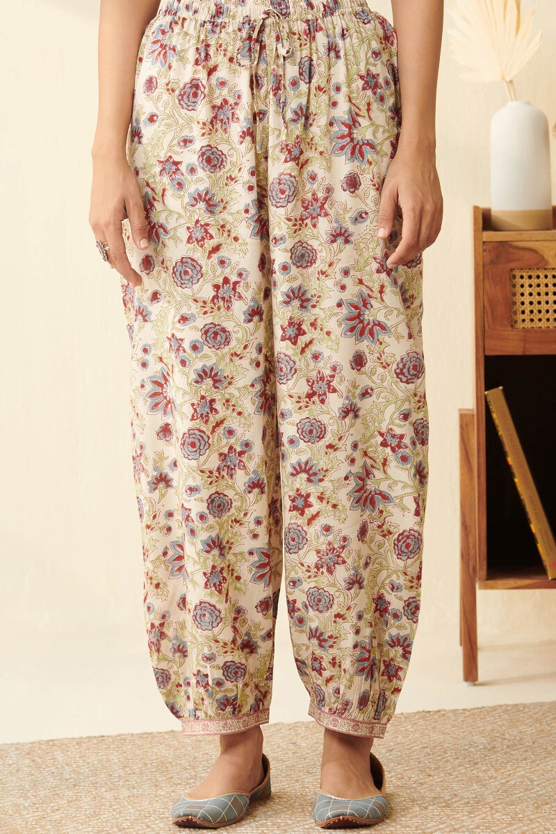 Buy Brown Block Printed Cotton Izhaar Pants for Women  FGIPT2028  Farida  Gupta