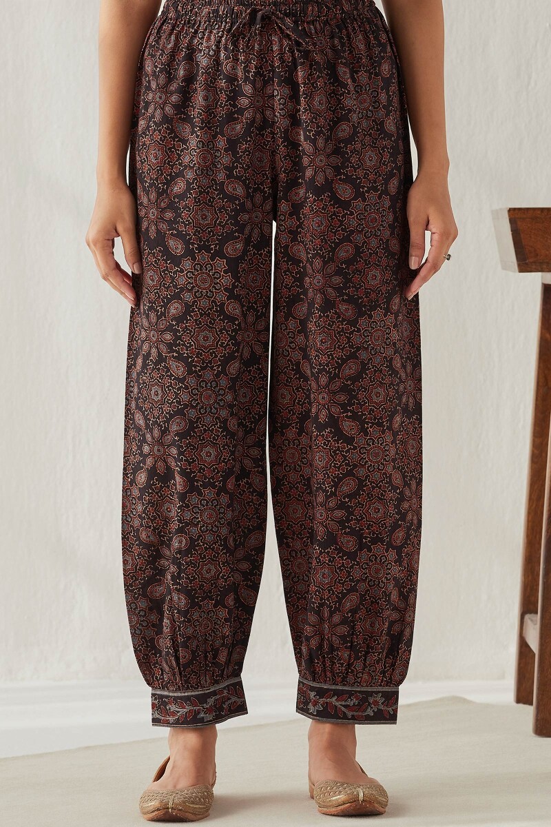 Buy Ajrak Hand Block Printed Cotton Izhaar Pants for Women | FGIPT22-54 ...