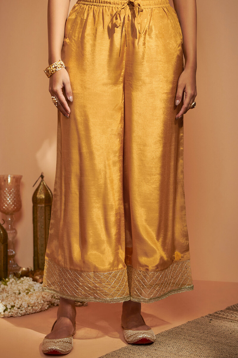 SRISHTI Flared Women Gold Trousers - Buy SRISHTI Flared Women Gold Trousers  Online at Best Prices in India | Flipkart.com
