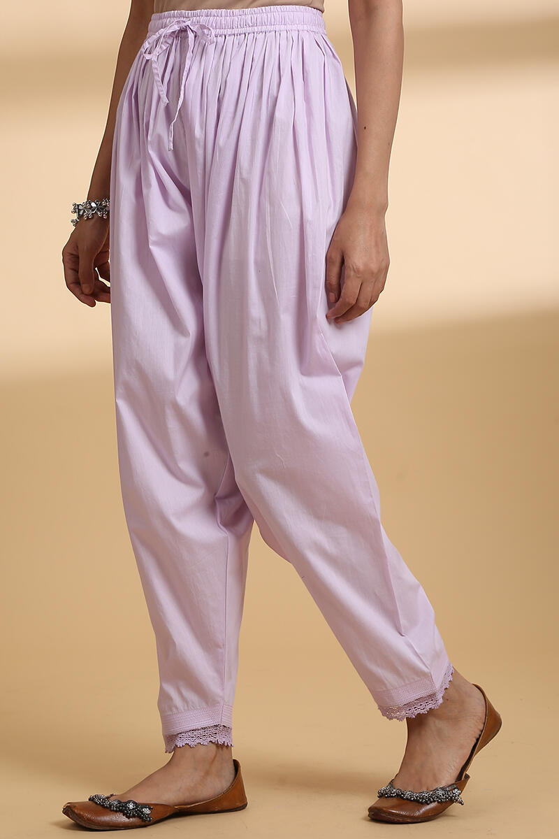 Buy Purple Handcrafted Cotton Salwar | Purple Salwar for Women | Farida ...
