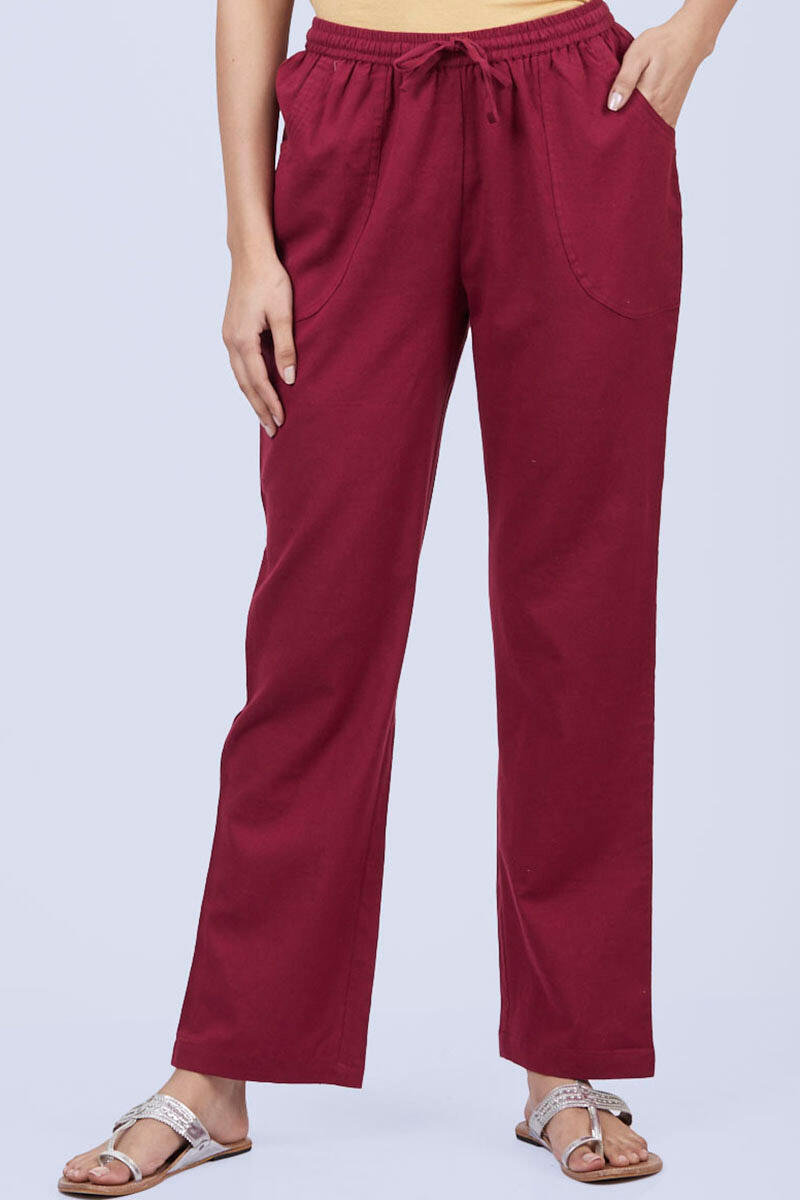 Buy Red Cotton Pants Online