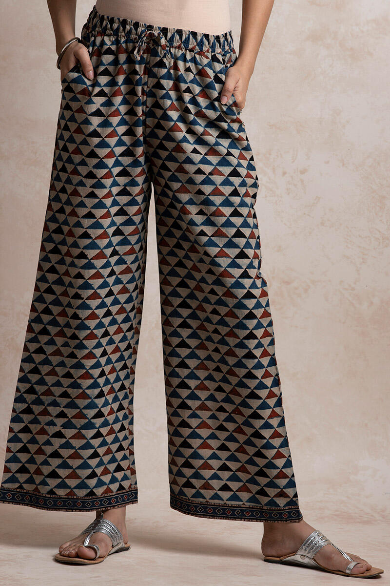 Buy Brown Handcrafted Cotton Farsi Pants for Women  FGF2272  Farida Gupta