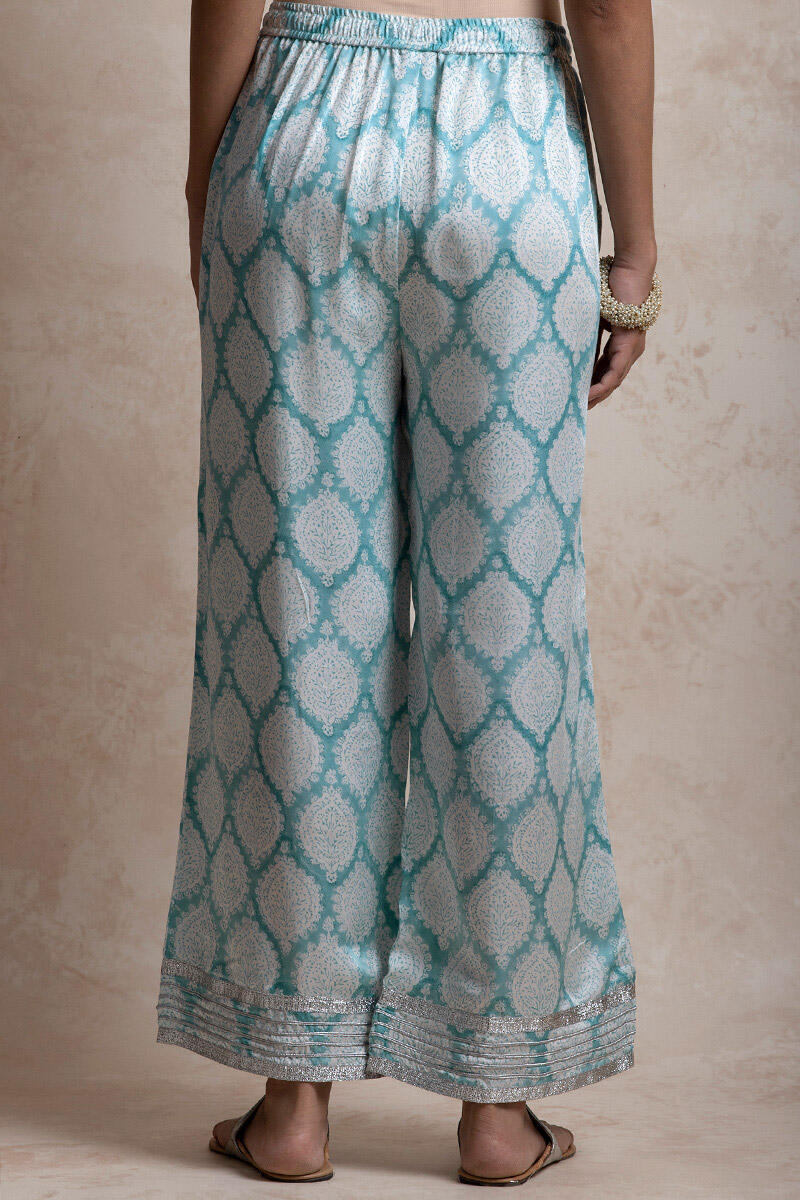 Buy Gul Bano Fiza Modal Farsi | Blue Farsi Pants for Women | Farida Gupta