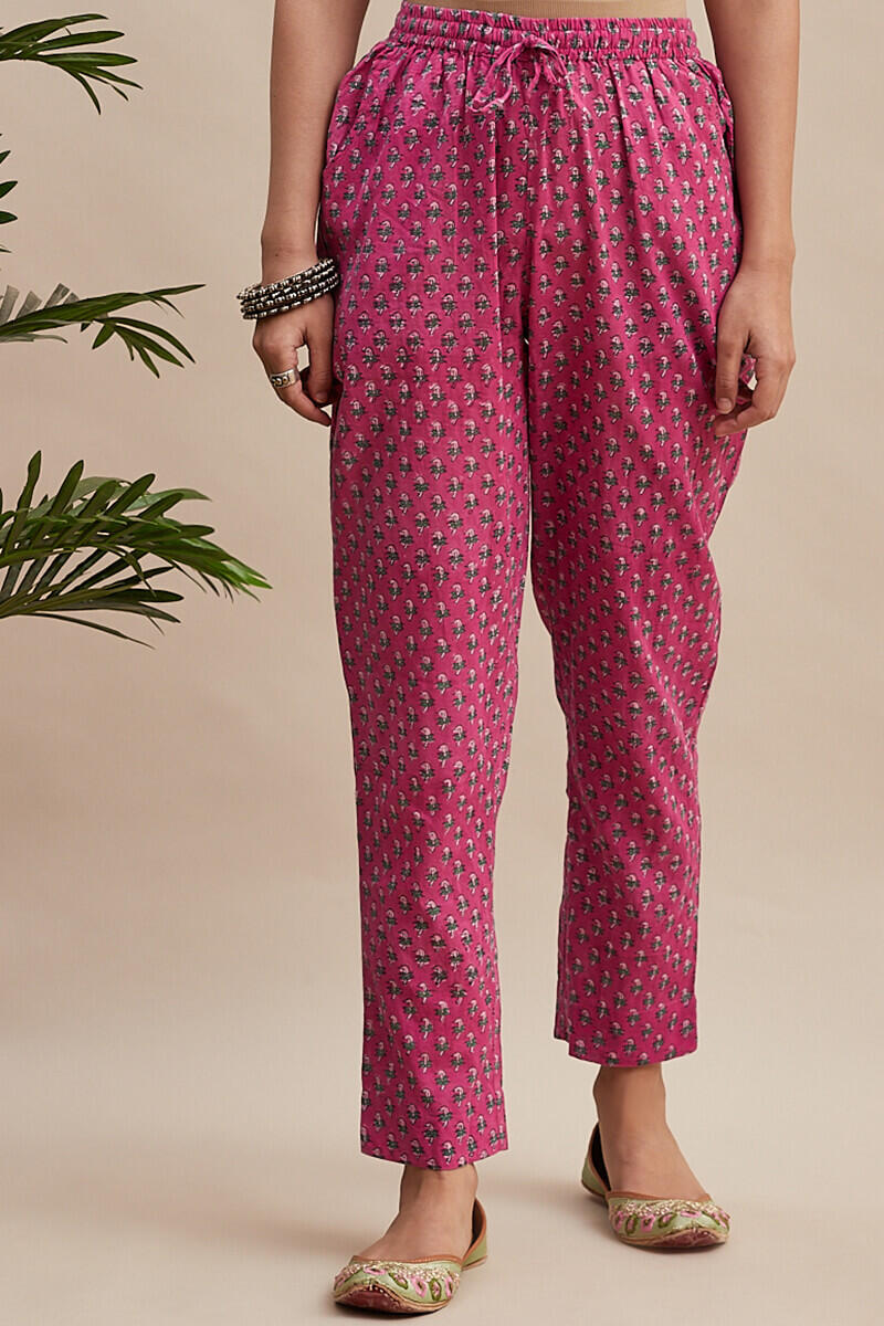 Brinley Pink Belted Cigarette Trousers