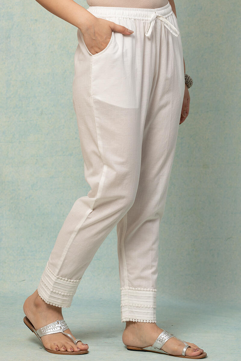 Buy GO COLORS White Womens 2 Pocket Solid Pencil Pants  Shoppers Stop