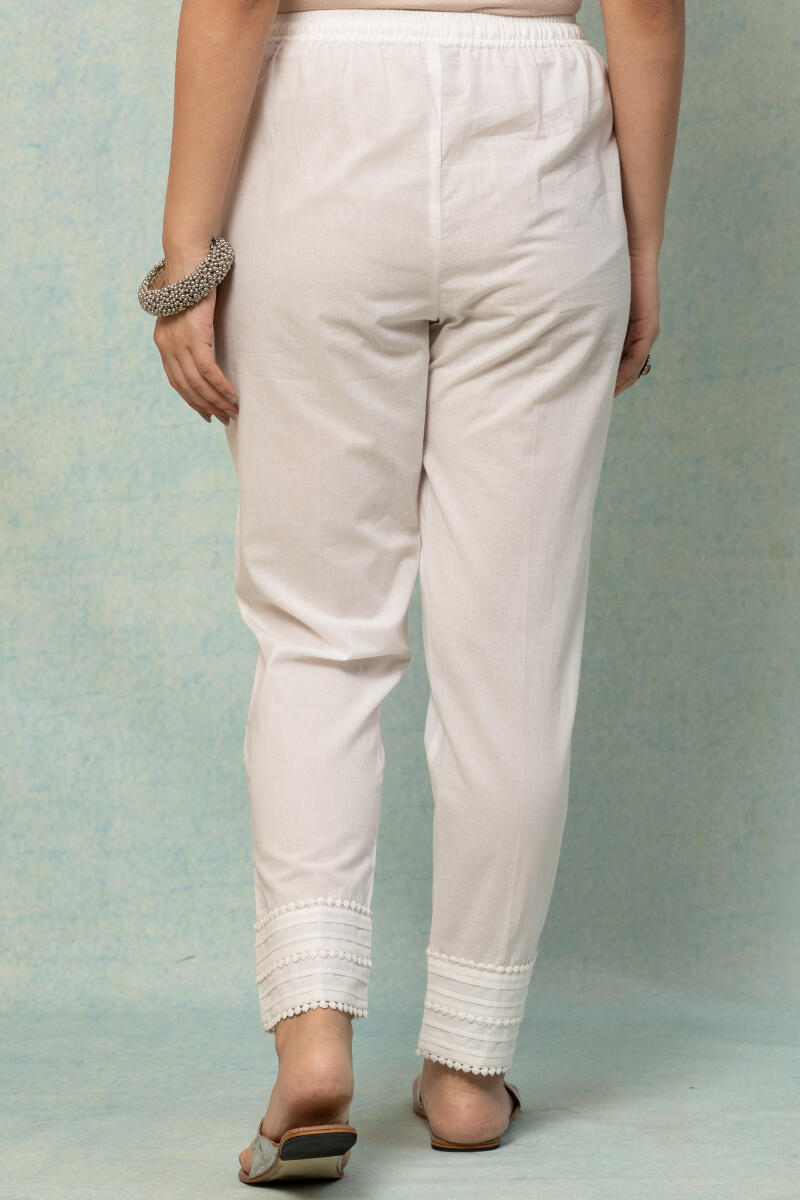 Buy DE MOZA Off White Solid Polyester Womens Cigarette Pants  Shoppers  Stop