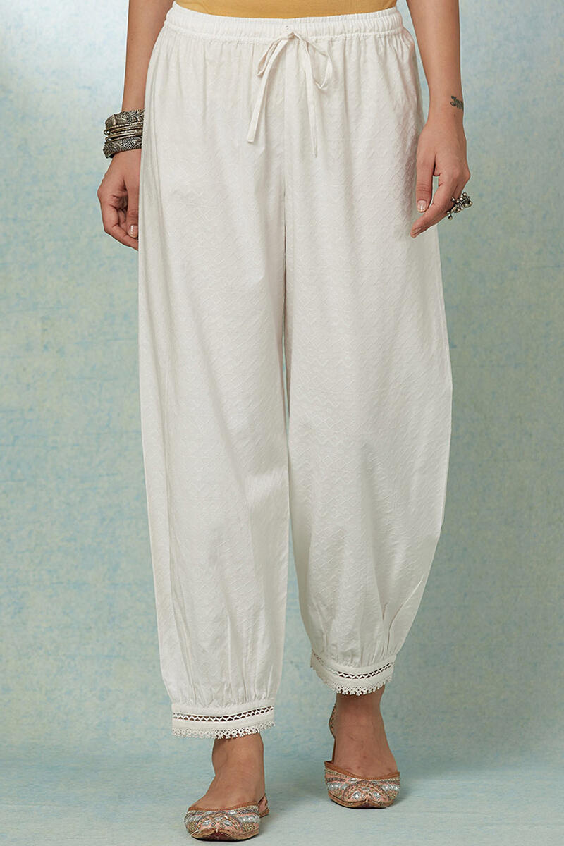 Rust High Waist Baggy Pants With OffWhite Top