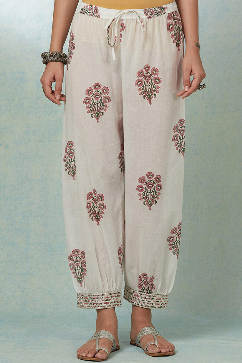 Buy Green Handcrafted Cotton Narrow Pants for Women | FGNP22-110 | Farida  Gupta