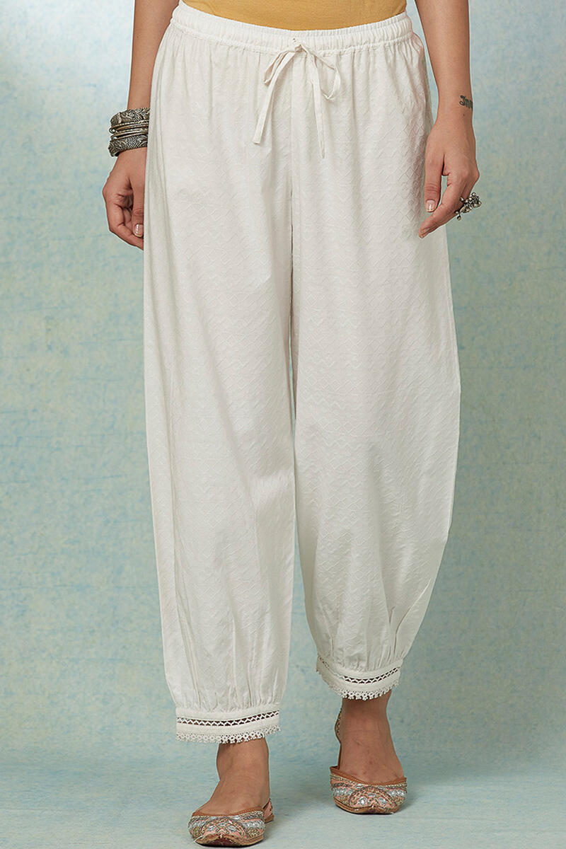 Buy Marshmallow White Solid Slim Pants Online  W for Woman
