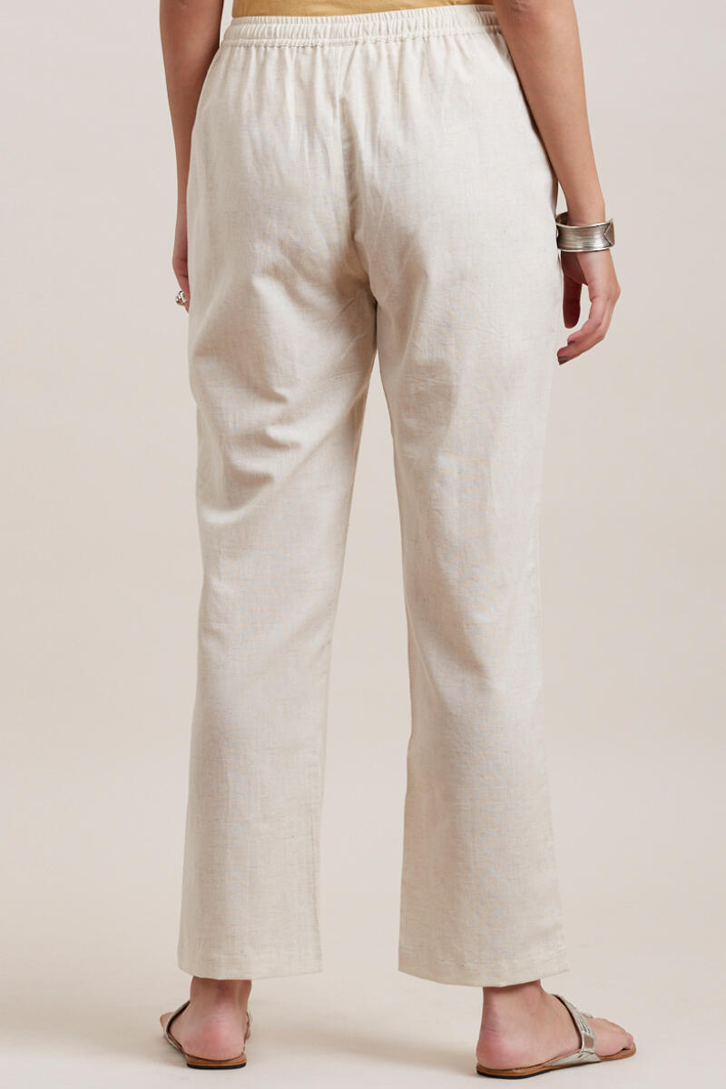 Off-White Handcrafted Cotton Pants