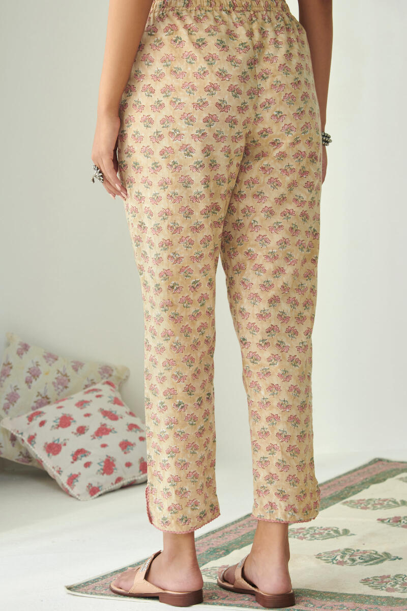 Buy Pink Handcrafted Cotton Flex Narrow Pants for Women | FGNP21-49 | Farida  Gupta