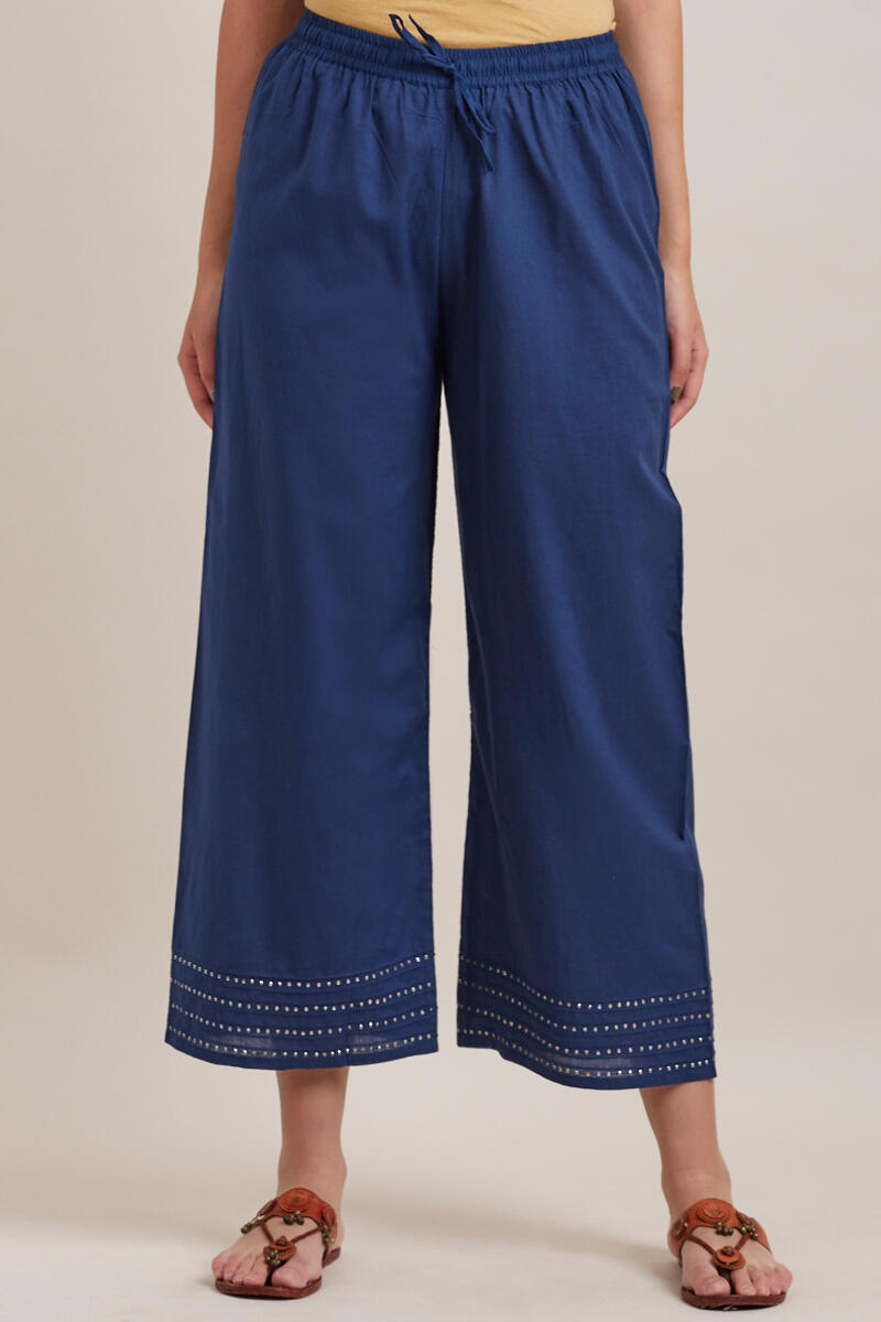Blue Handcrafted Cotton Farsi Pants