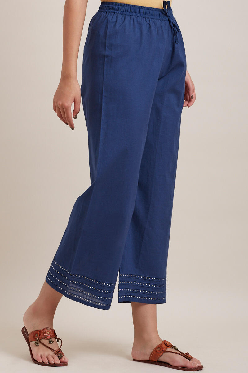 Blue Handcrafted Cotton Farsi Pants