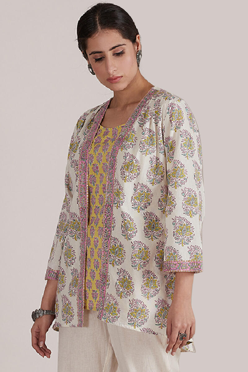 Buy Off-White Block Printed Cotton Kimono | Off-White Kimono for Women ...