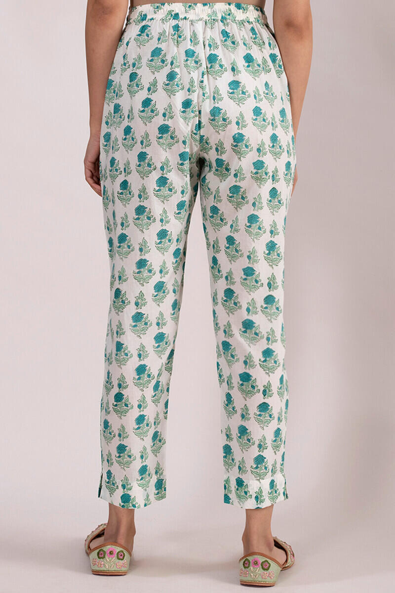 Buy Roz Meher Kiara Narrow Pants | Turquoise Narrow Pants for Women ...