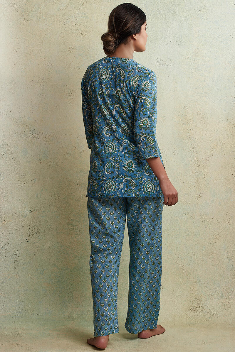 Buy Pink Block Printed Cotton Loungewear Set for Women | FGNSET22-13 | Farida  Gupta