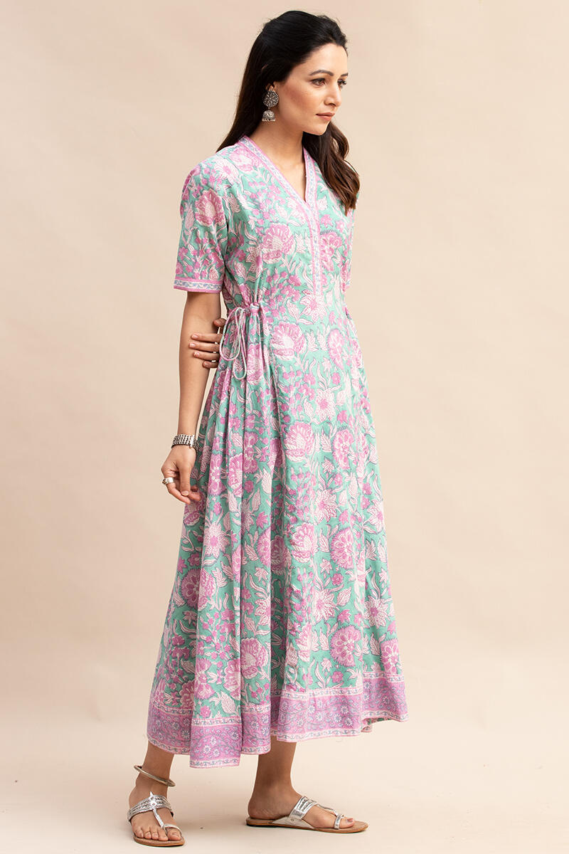 Buy Green Hand Block Printed Straight Cotton Kurta for Women | FGMK23-372 | Farida  Gupta | Kurta designs, Women, Indian outfits